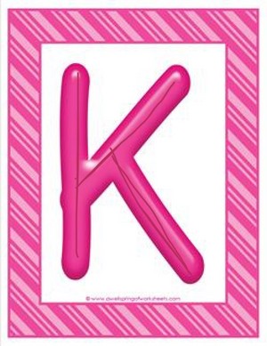  Stripes and キャンディー Colorful Letters Uppercase K
