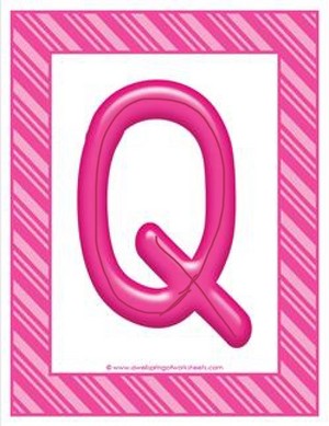  Stripes and dulces Colorful Letters Uppercase Q