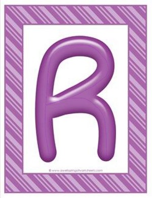 Stripes and Candy Colorful Letters Uppercase R