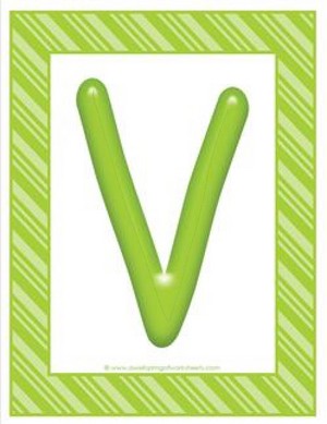  Stripes and caramelle Colorful Letters Uppercase V