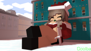 giant Minecraft (Майнкрафт) girl santa Рождество
