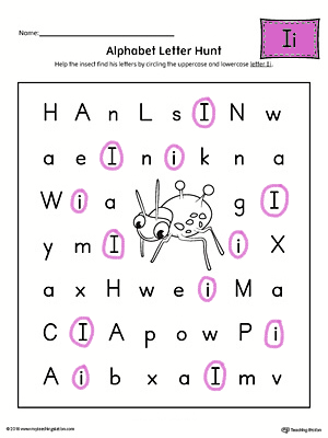  Alphabet Letter Hunt Letter Worksheet I