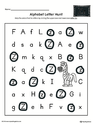  Alphabet Letter Hunt Letter Worksheet Z