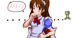  anime minecraft maid thinking