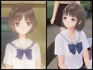 Blue Reflection Ray Anime, And Blue Reflection Second Light, Sun Game Hiori Hirahara comparison 
