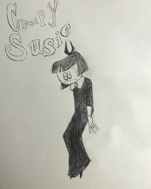 Creepy Susie Crayon Drawing