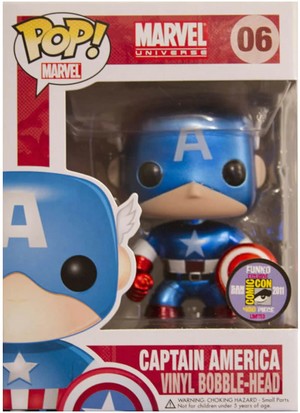 Funko Pop! Marvel: Captain America Metallic | SDCC Figure no 06