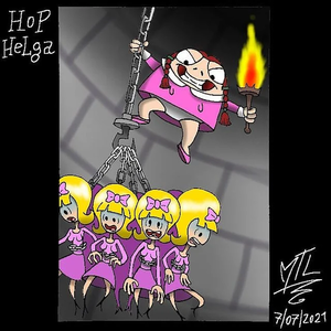Helga burning the debbies fanart