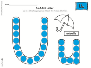  Letter Do-A-Dot Worksheet U