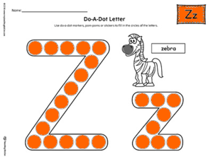  Letter Do-A-Dot Worksheet Z