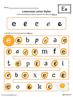  Lowercase Letter Styles Worksheet Color E