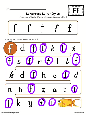  Lowercase Letter Styles Worksheet Color F