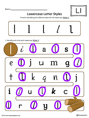  Lowercase Letter Styles Worksheet Color L（デスノート）