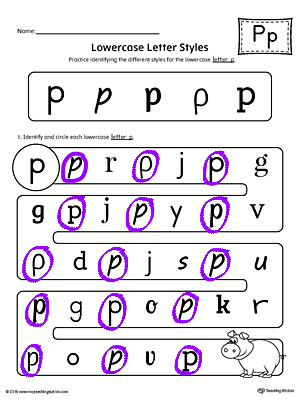  Lowercase Letter Styles Worksheet Color P