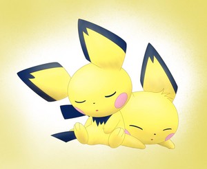 The Pichu brothers are sleeping