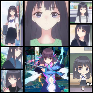  Blue Reflection রশ্মি Ruka Hanari Character Evolution. School Uniform, Chibi, Reflector form.