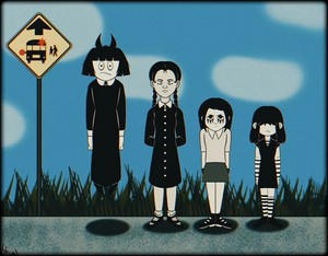 Creepy Susie and goth friends at Bus Stop