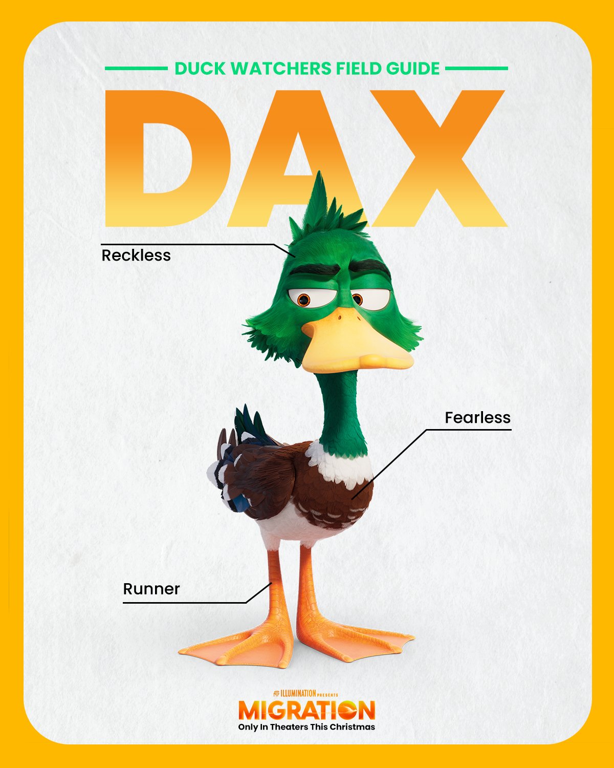 Dax | Migration | Character poster