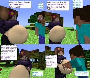 Fat Jenny Belle asks Minecraft Steve for a favor