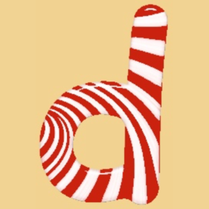 Lowercase Candy-Cane D