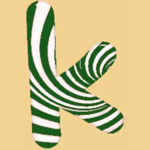  Lowercase Candy Cane K