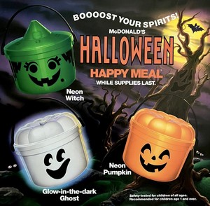  McDonalds' Halloween Happy Meal Pails - 1990