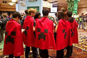  Minecon 2011 Creeper Cape backpack at convention
