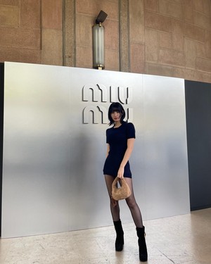  Momo at Paris Fashion Week for Miu Miu