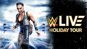  Rhea Ripley | WWE promo banner for the Holiday Tour 2023