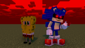  Sonic exe and spongebob exe Creepypasta in Minecraft