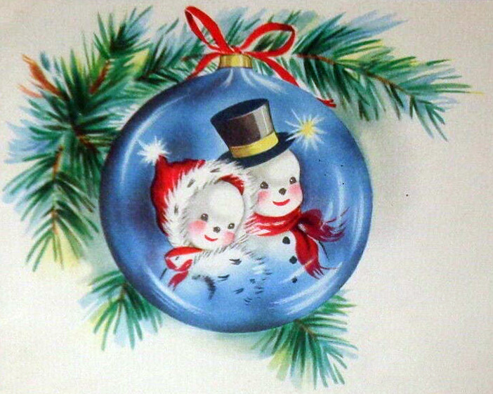 Vintage Christmas Snowmen☃️🌲