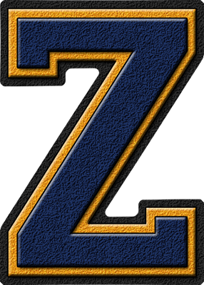  স্বর্ণ & Navy Blue Varsity Letter Z