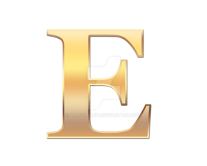  Golden letter E