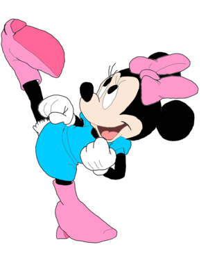  Minnie muis learned to fight in martial arts with boots.
