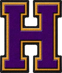  Purple & emas Varsity Letter H