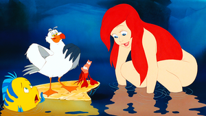  Walt Дисней Screencaps - Flounder, Scuttle, Sebastian & Princess Ariel