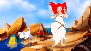  Walt 디즈니 Screencaps - Flounder, Scuttle, Sebastian & Princess Ariel