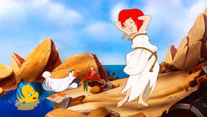  Walt Дисней Screencaps - Flounder, Scuttle, Sebastian & Princess Ariel