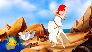  Walt 디즈니 Screencaps - Flounder, Scuttle, Sebastian & Princess Ariel