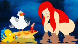  Walt Дисней Slow Motion Gifs - Flounder, Scuttle, Sebastian & Princess Ariel
