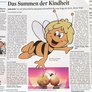  "Die Biene Maja, das Summen der Kindheit" newspaper artigo