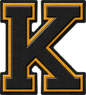 Black & Gold Varsity Letter K