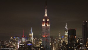 Concept art for the Empire State Building's dynamic light show for "Imperial March" | March 21, 2024