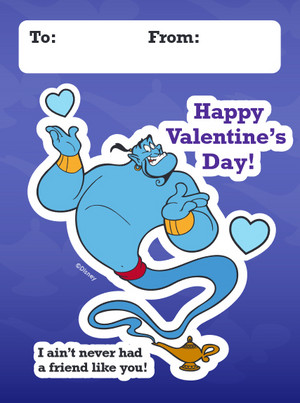 Disney Valentine's Day Cards - Genie