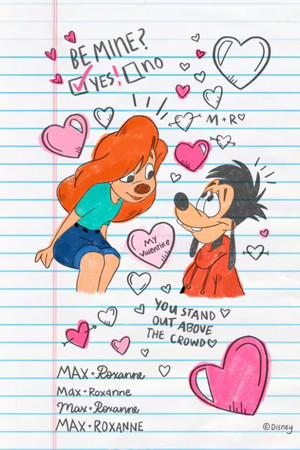 Disney Valentine's Day Cards - Max and Roxanne