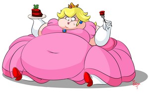  Fat Princess pesca, peach eating cake