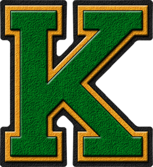 Green & Gold Varsity Letter K