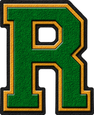  Green & ginto Varsity Letter R