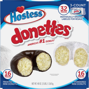  Hostess Mini Powered Donettes and Frosted cokelat Donettes