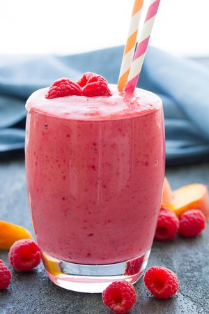  frambos, raspberry persik smoothie Shake